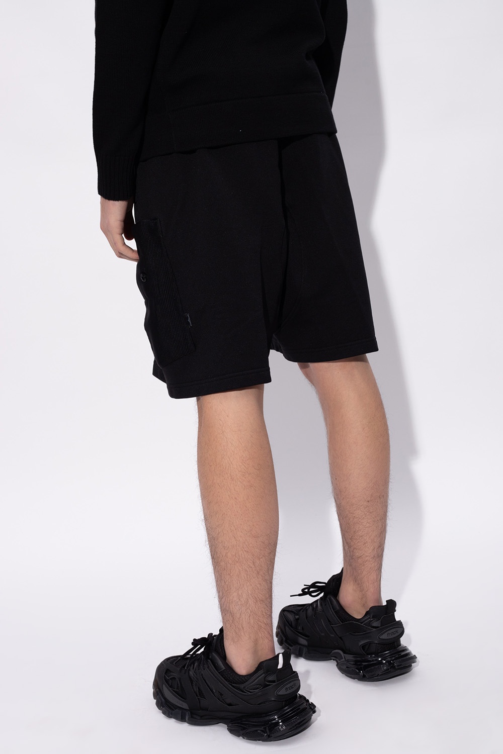 Stone island sweat shorts on sale black